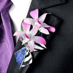 Blue and Pink Ceasar Boutonniere