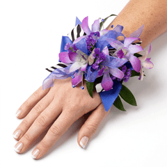 Blue and Pink Ceasar Wrist Corsage