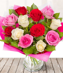 1 doz mixed roses