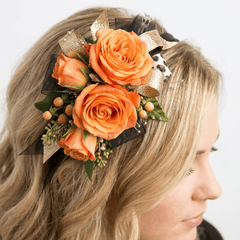 Orange Rose Floral Headband