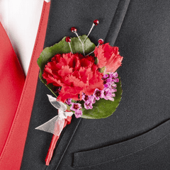Pink and Red Carnation Boutonniere