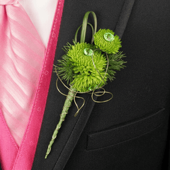Green Mum Boutonniere