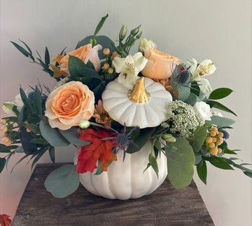White Pumpkin Floral Arrangement