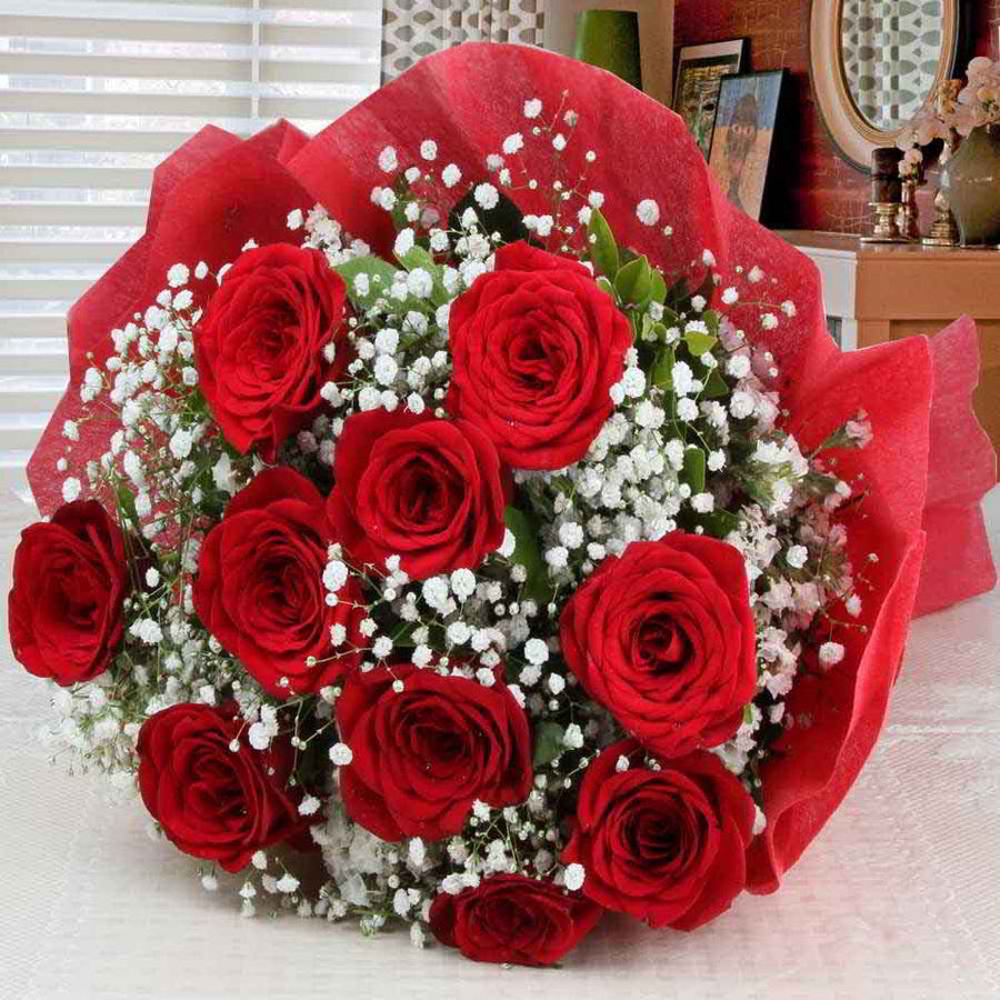 1 doz Red Roses Round Bouquet
