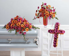 Brighter Days Casket Spray, Arrangement and Stand