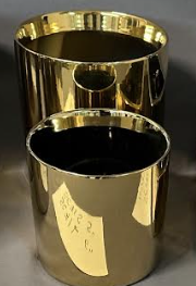 Cylindar Ceramic 6.5inx6.5in - Gold