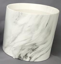 Cylindar Ceramic 6.5inx6.5in - Marble White