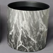 Cylindar Ceramic 6.5inx6.5in - Marble Black