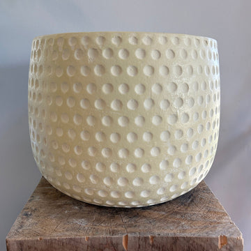 Large Beige Dot Ceramic Pot 10.5in