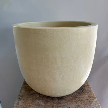 Large Round Beige Ceramic Pot 10.5in