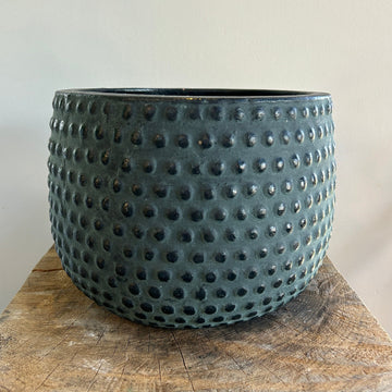 Medium Black Dots Ceramic Pot 7.5in