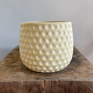 Small Beige Dot Ceramic Pot 4.5in