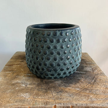 Small Black Dots Ceramic Pot 4.5in