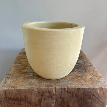 Small Round Beige Ceramic Pot 5.5in