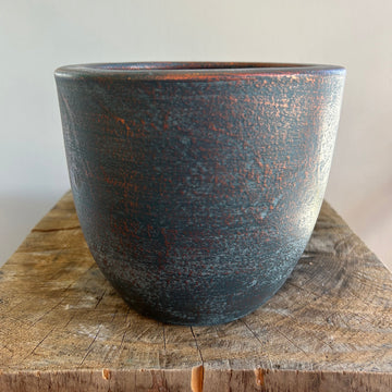 Small Round Grey Ceramic Pot 5.5in