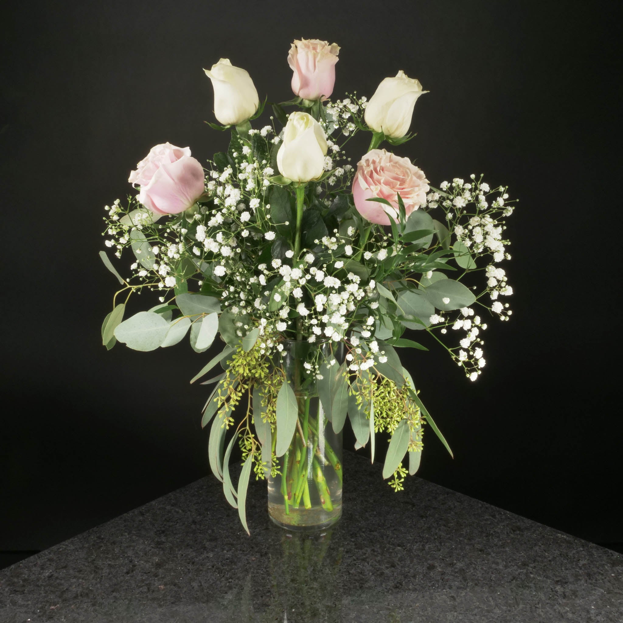 White & Blush Pink Roses Ottawa Flowers Inc.